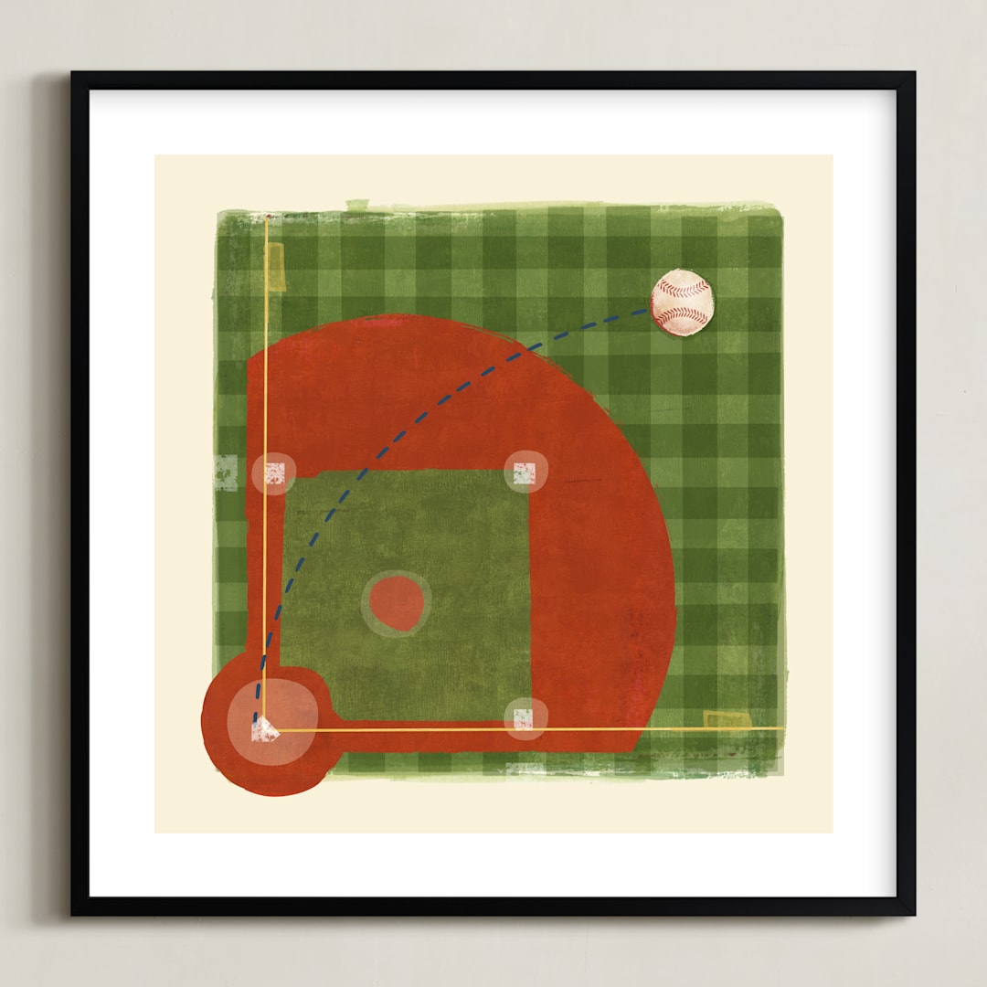 "Dinger 2 Diamond in the Rough" - Art Print in Clay by Kamala Nahas - Framed