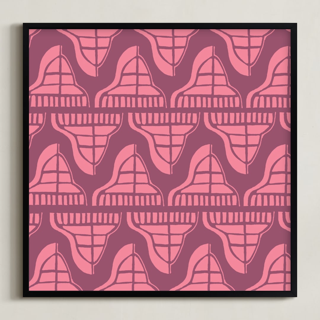 "Dwell" - Art Print in Dusty Pink by Christine Llewellyn - Framed