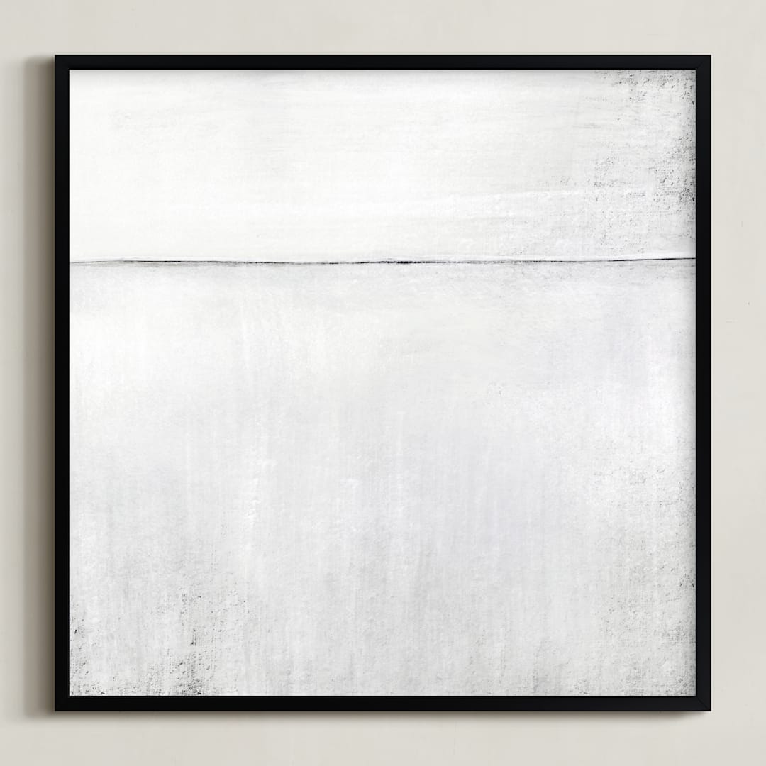 "Wintery Landscape" - Art Print in Winter White by Leanne Friedberg - Framed