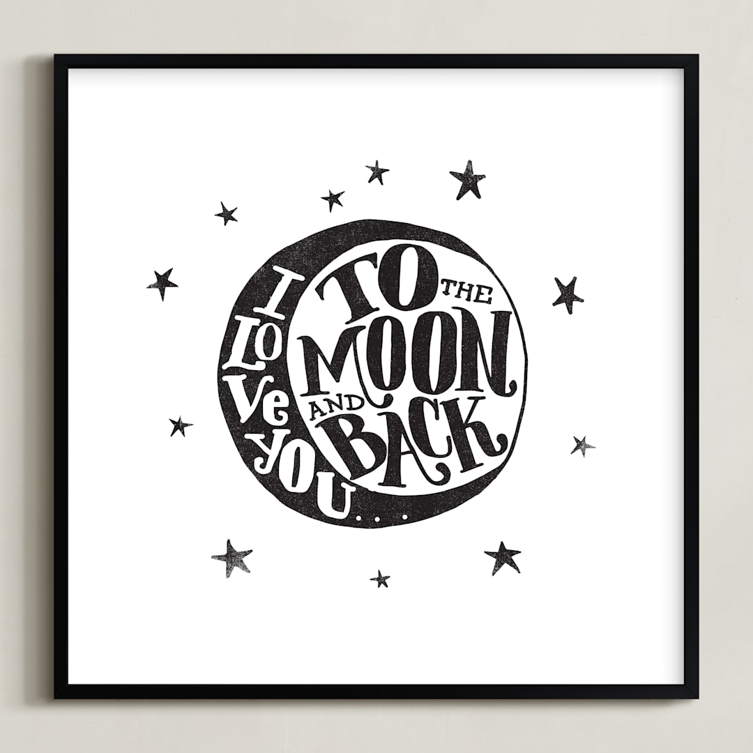 "...to the moon and back" - Art Print in minimal by Matthew Taylor Wilson - Framed