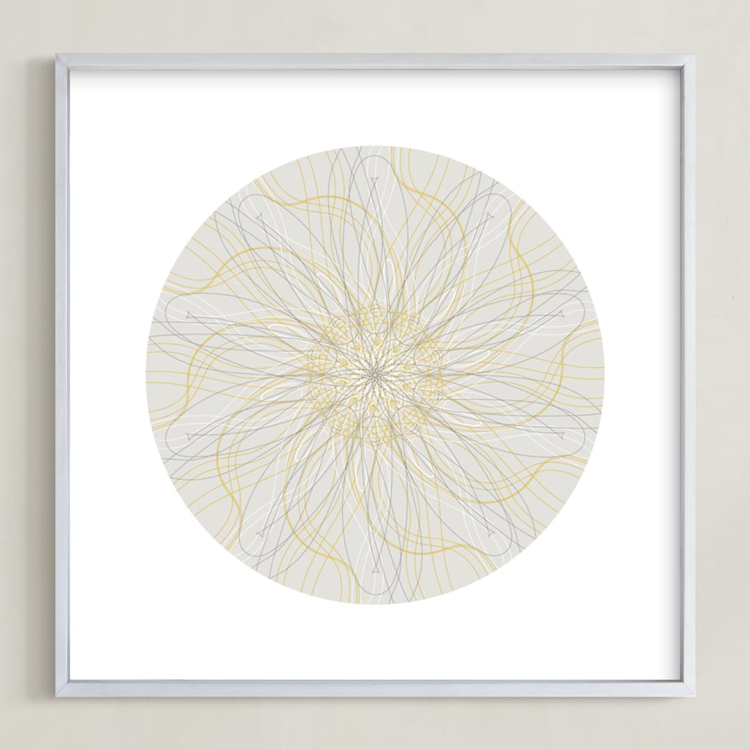 "Planet no.4 Dream on a Star" - Art Print in Silver Gold by Jan Shepherd - Framed