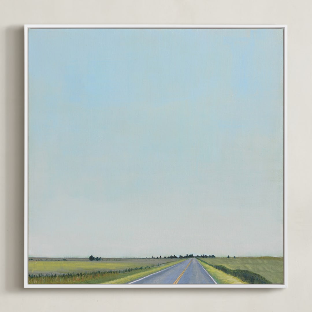 "Kansas Morning" - Art Print in Mint by Catherine Freshley - Framed Canvas