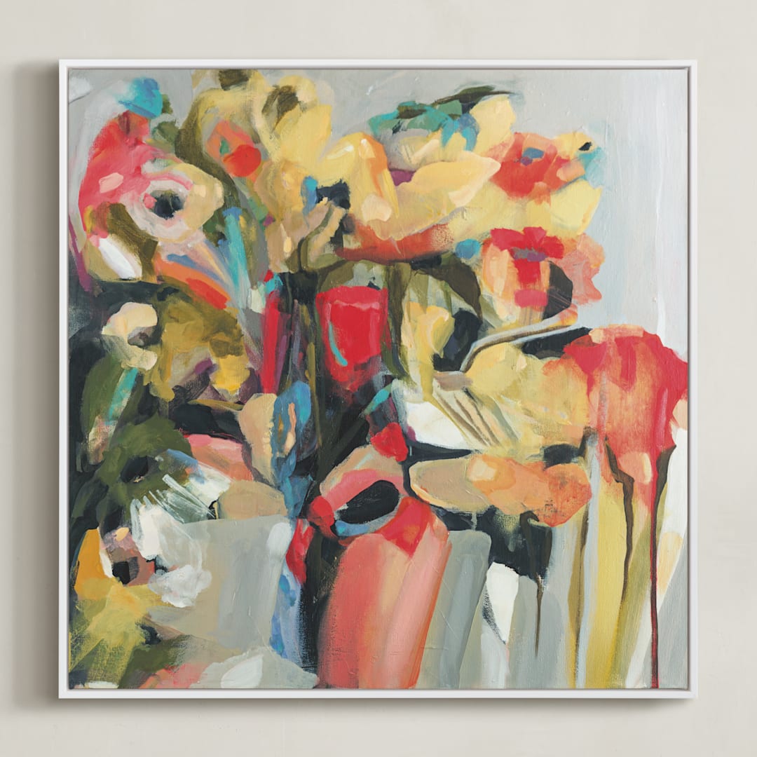"In Memory Of" - Art Print in Rose by Heather Karp - Framed Canvas