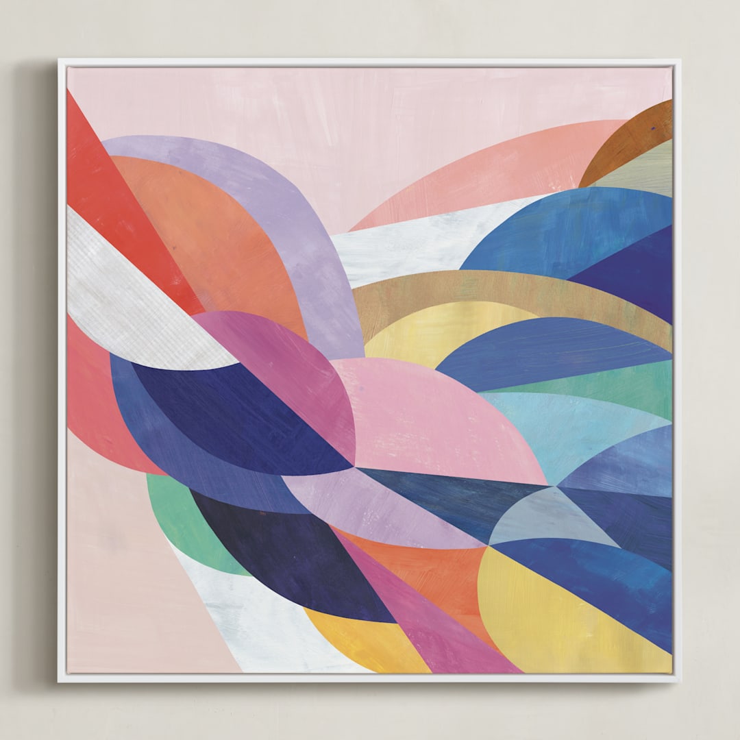 "Architecture of Flow" - Art Print in Poppy by melanie mikecz - Framed Canvas