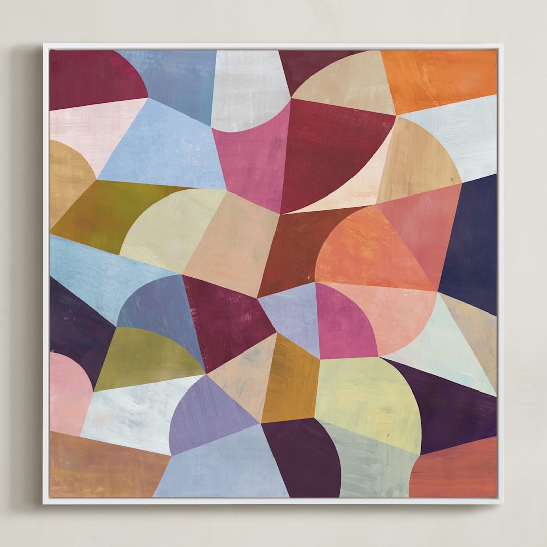 "Cadence" - Art Print in Coral by melanie mikecz - Framed Canvas