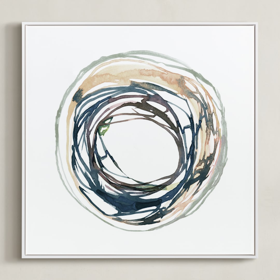 "Soma" - Art Print in Dove by Kelly Ventura - Framed Canvas