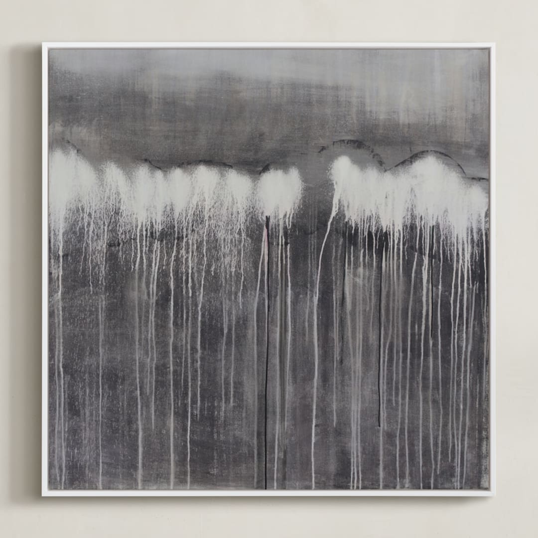 "The Forest" - Art Print in Moody Grey by Bethany Mabee - Framed Canvas