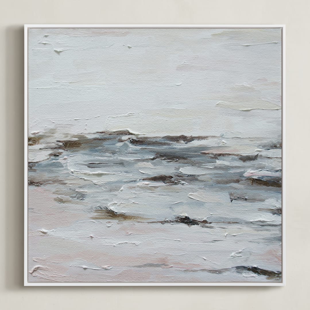 "Rose Quartz Fury" - Art Print in Rose Quartz by Nicoletta Savod - Framed Canvas