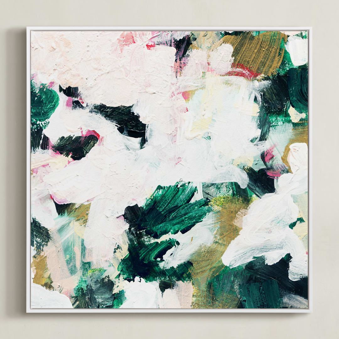 "Ivy" - Art Print in Emerald Green by Parima Studio - Framed Canvas