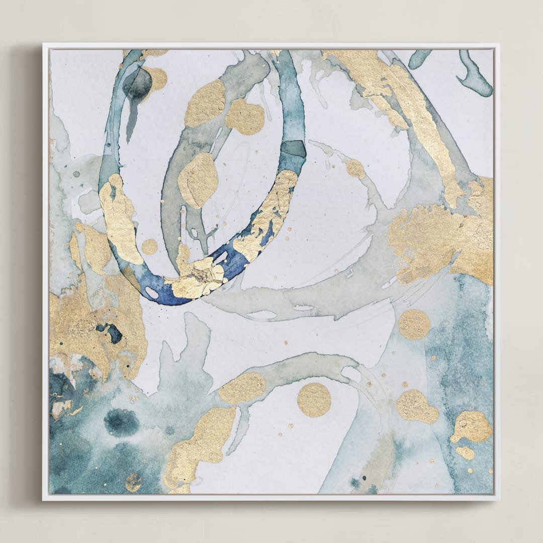 "Enchantment No. 1" - Art Print in Teal Sage by Julia Contacessi - Framed Canvas