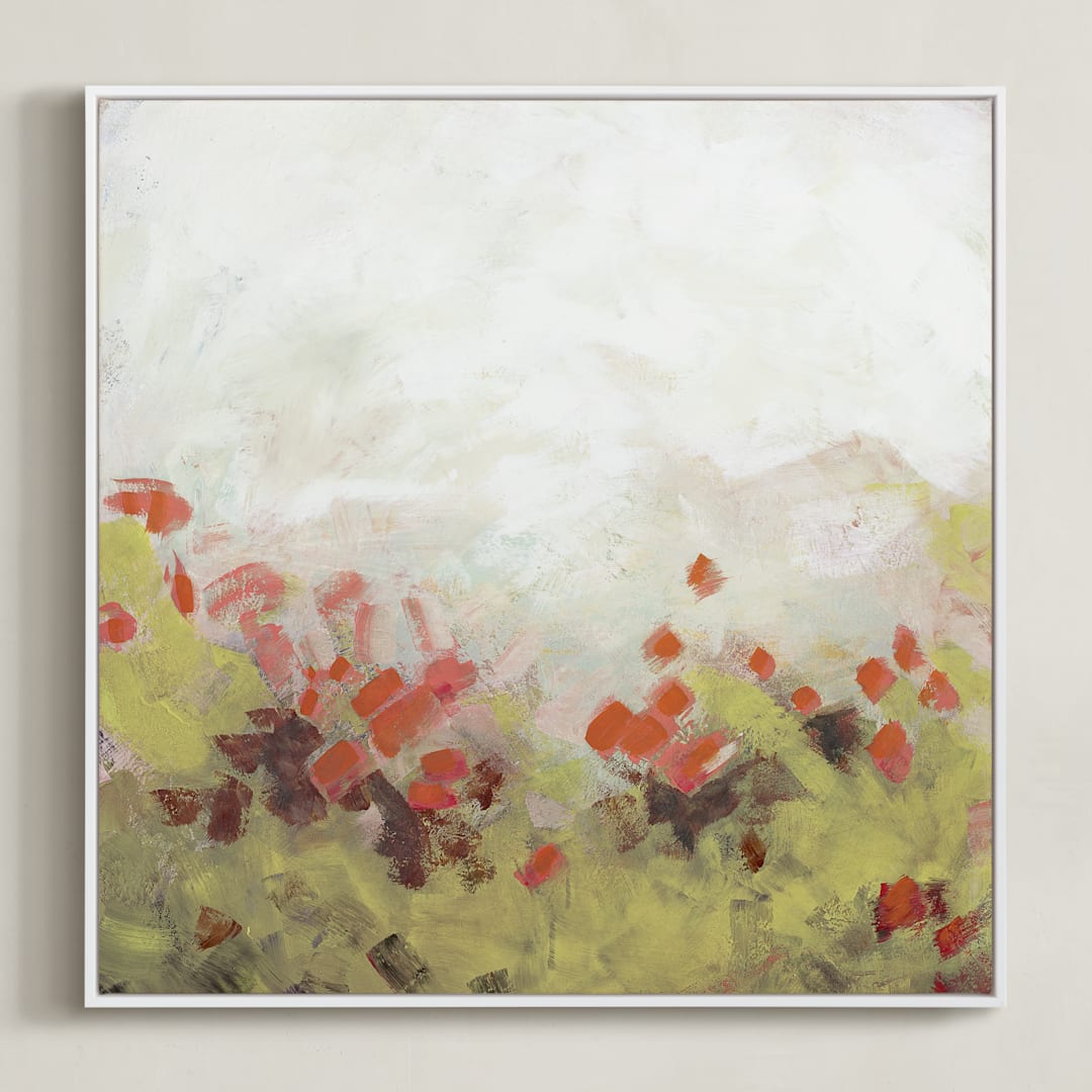 "Cosmos Garden" - Art Print in Leaf Green by Lorent and Leif - Framed Canvas