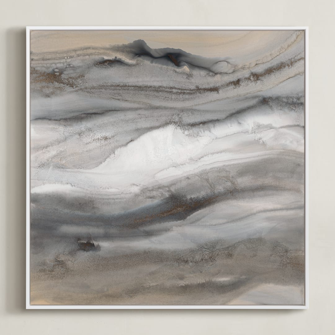 "Warm Gold II" - Art Print in Warm Gold by Teodora Guererra - Framed Canvas