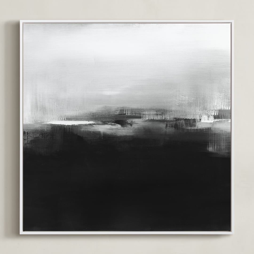 "DuskDawn" - Art Print in Black and White by Vasco - Framed Canvas