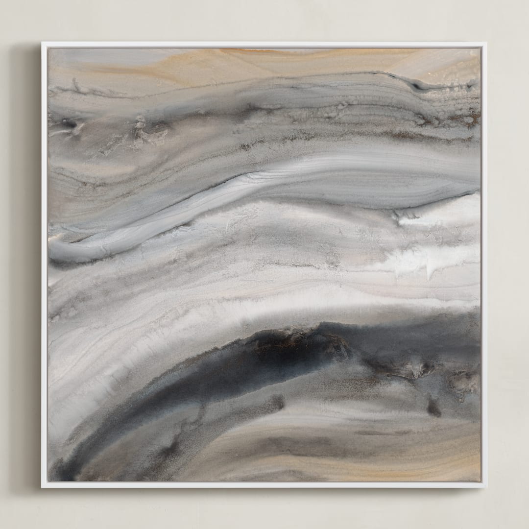 "Warm Gold I" - Art Print in Warm Gold by Teodora Guererra - Framed Canvas