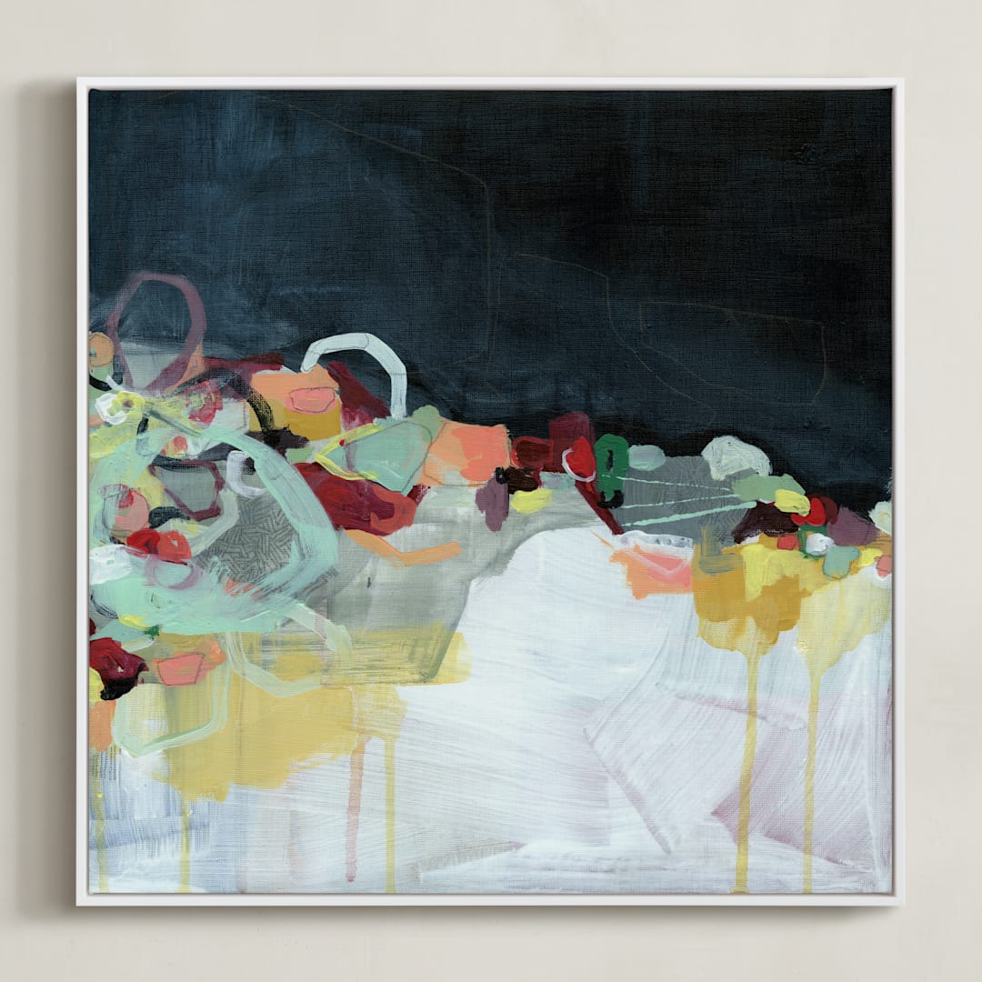 "Abstract Landscape (Dark)" - Art Print in Shine by Kirsta Benedetti - Framed Canvas