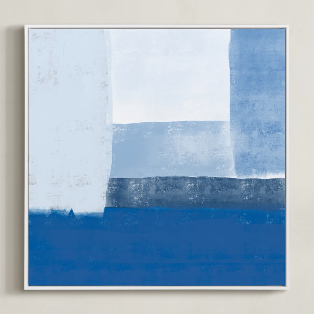 "Exhale" - Art Print in White by Studio Shines - Framed Canvas