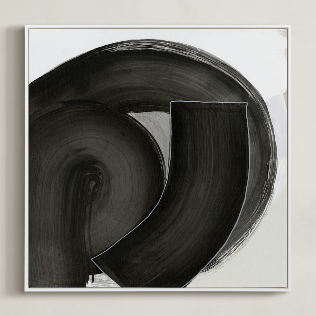 "Fitting Together II" - Art Print in Chalkboard by Kirsta Benedetti - Framed Canvas