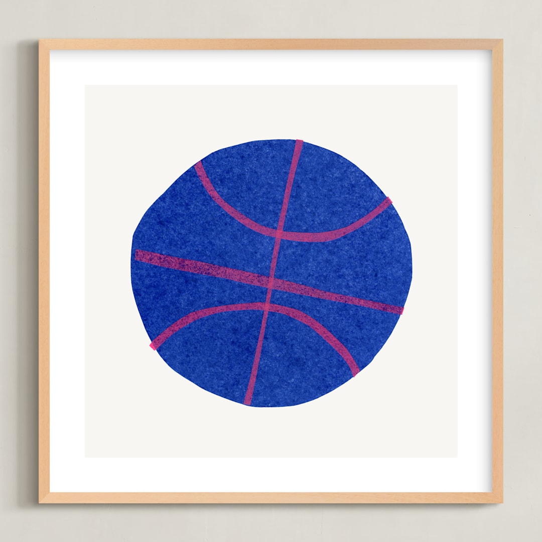 "Electric Sports 3" - Art Print in Cobalt by Carrie Moradi - Framed
