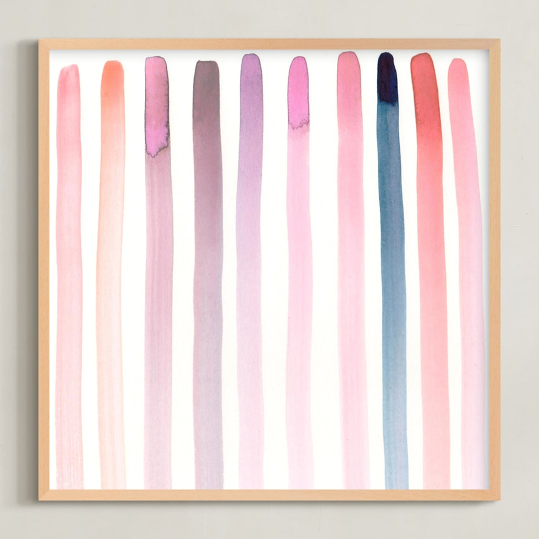 "Autumn, No. 4 (Stripes)" - Art Print in Warm by studio SYLVO - Framed