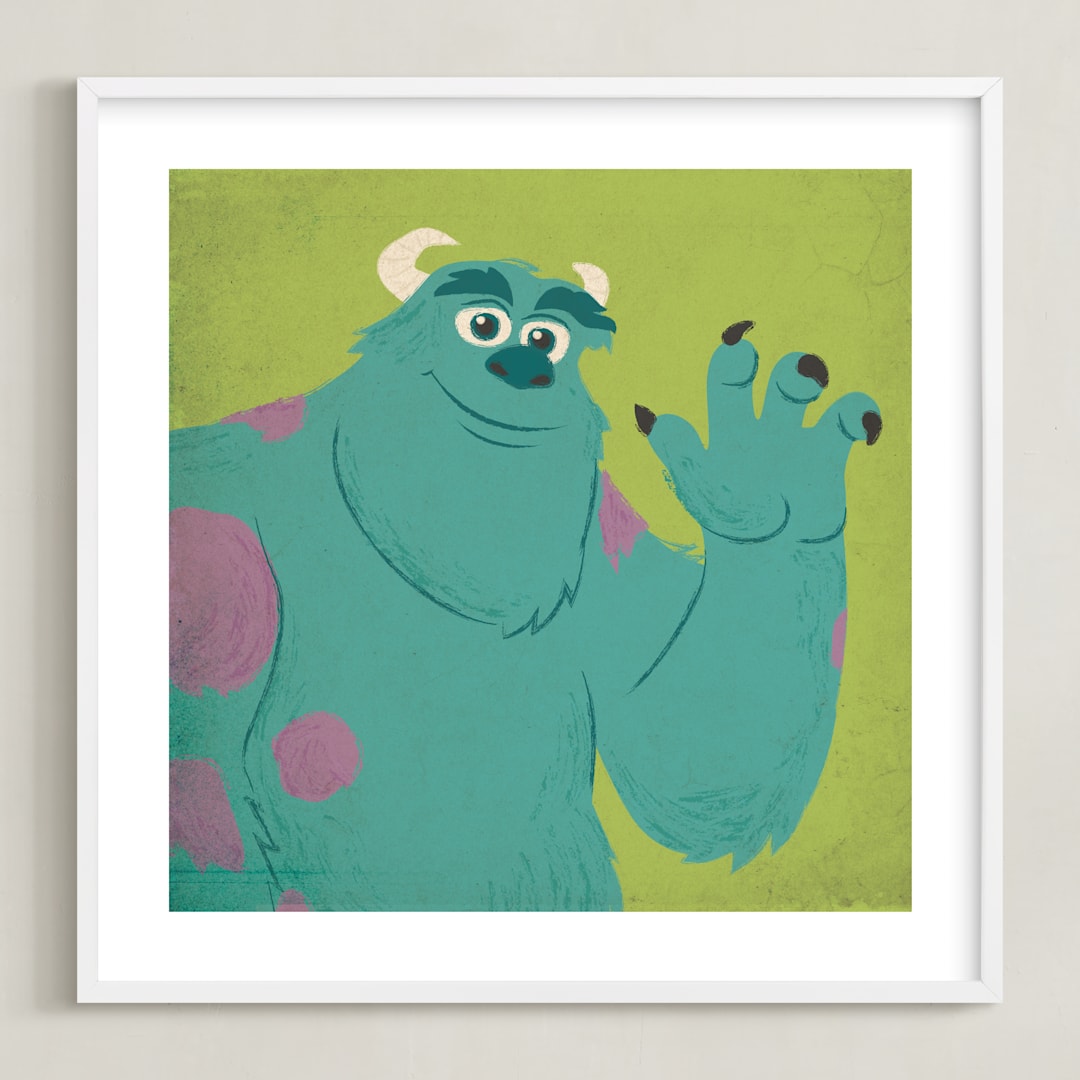"Sulley & Mike I" - Art Print in Monster Green by Kiersten Garner - Framed