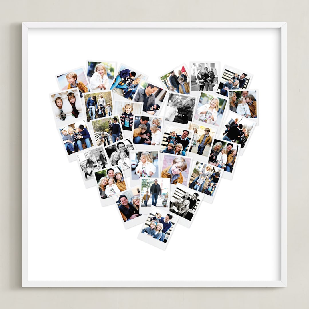 "Heart Snapshot Mix® Photo Art" - Framed Photo in White by Minted - Framed