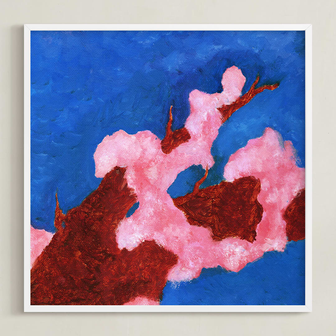 "Cotton Candy Branch" - Art Print in Cotton Candy by kitbee - Framed