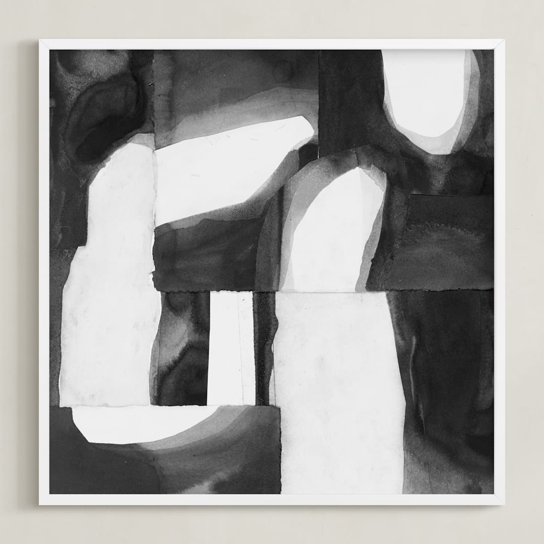 "Construct 1" - Art Print in Black and White by Ashleigh Ninos - Framed