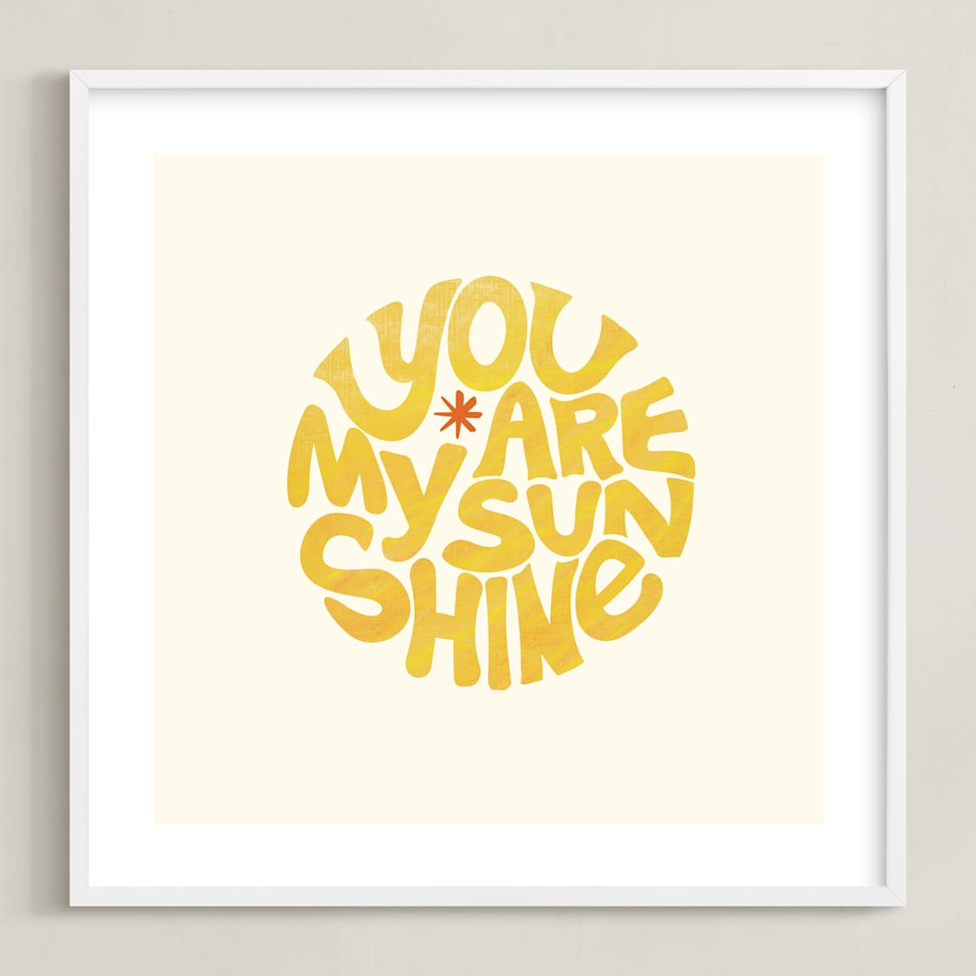 "Forever Sunshine" - Art Print in Sunflower by Carrie ONeal - Framed