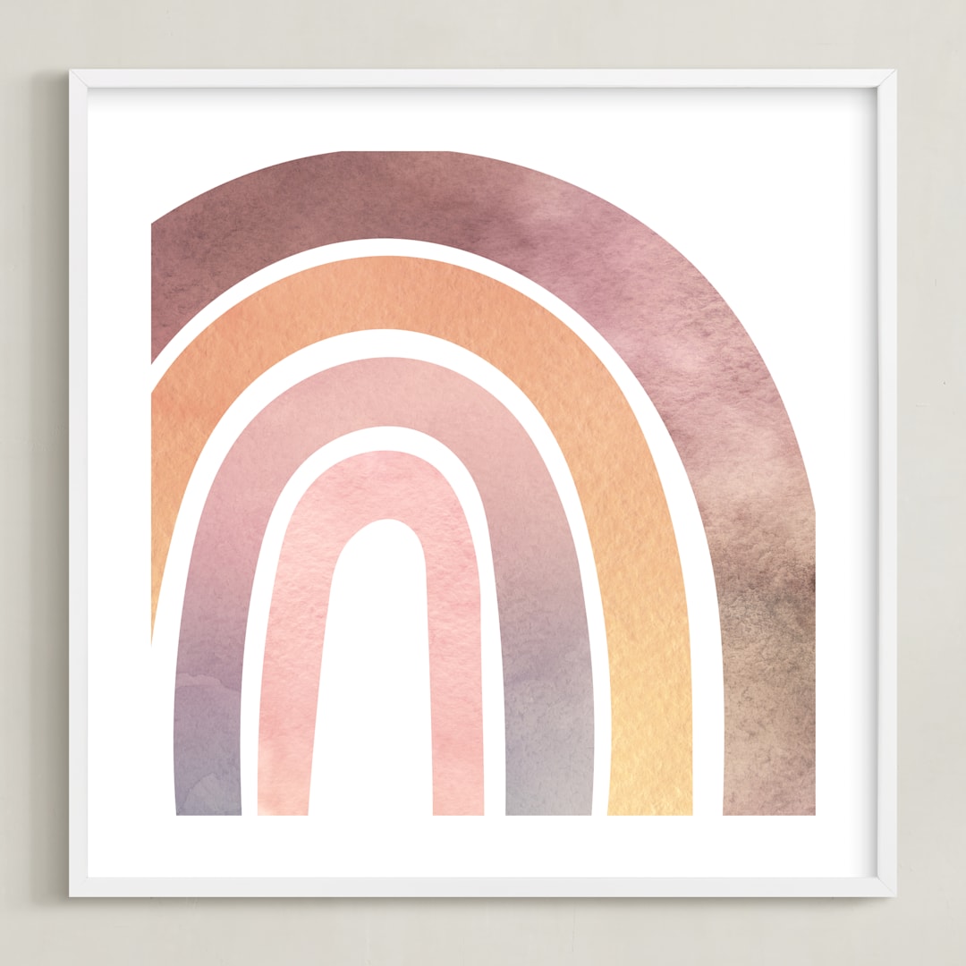 "Magical Rainbow" - Art Print in Pink by Kathy Par - Framed