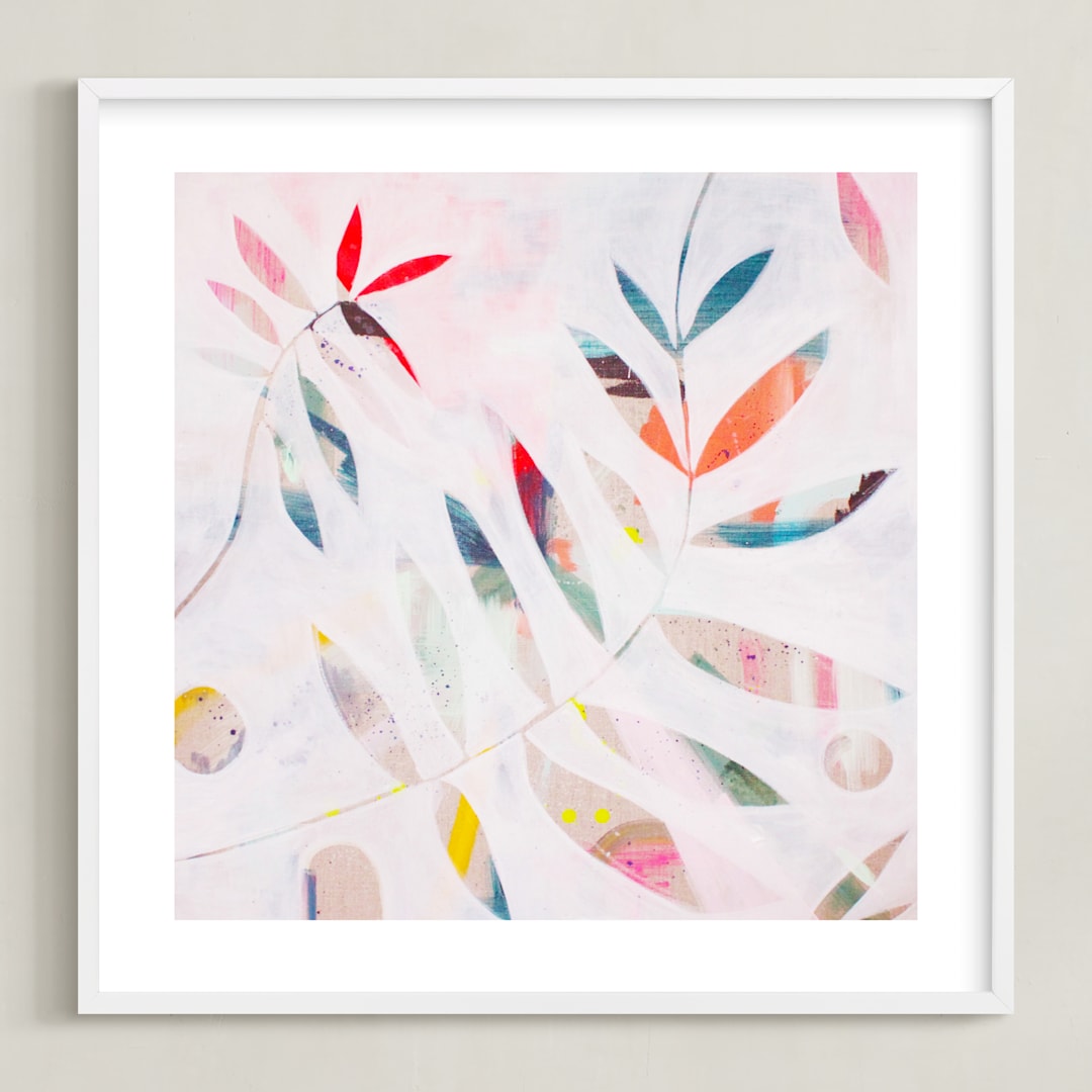 "Secret Heart" - Art Print in Rose by Kate Capone - Framed