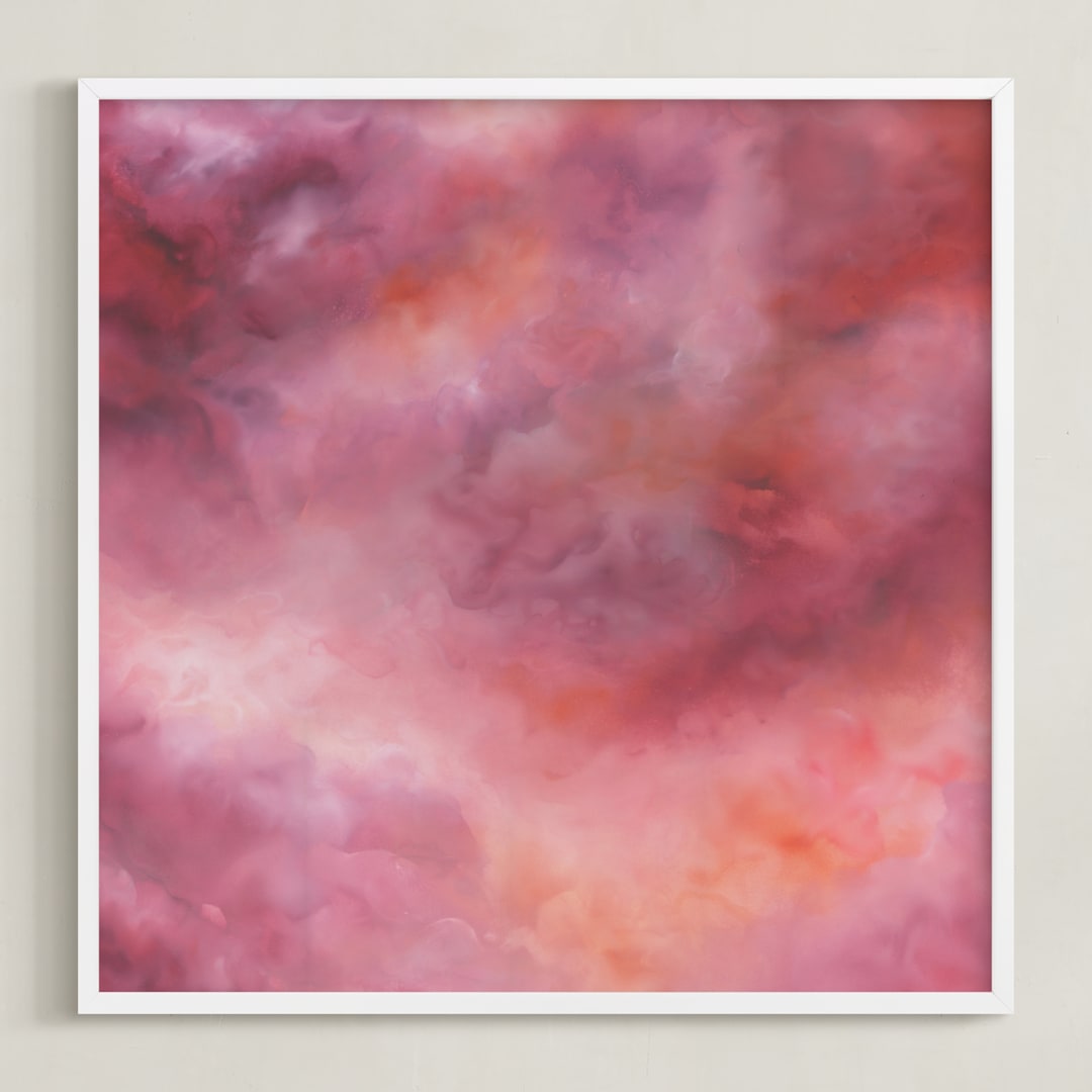 "Revolution" - Art Print in Berry Pink by Emily Magone - Framed