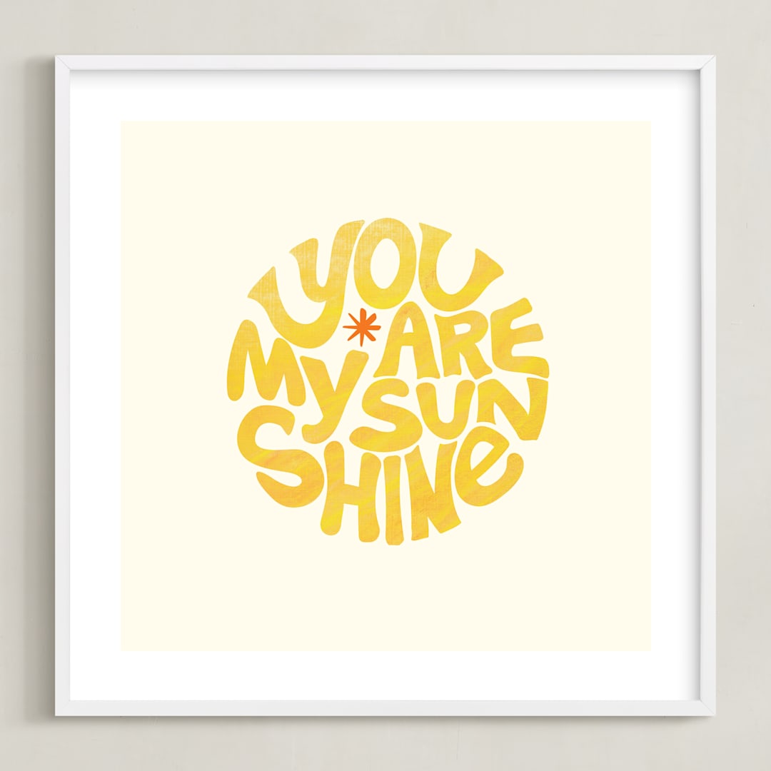 "Forever Sunshine" - Art Print in Sunflower by Carrie ONeal - Framed