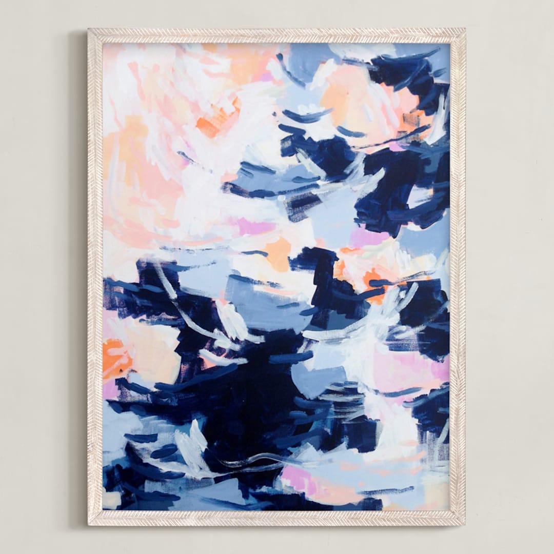 "Blousy" - Art Print in Cornflower Blue by Katie Craig - Framed