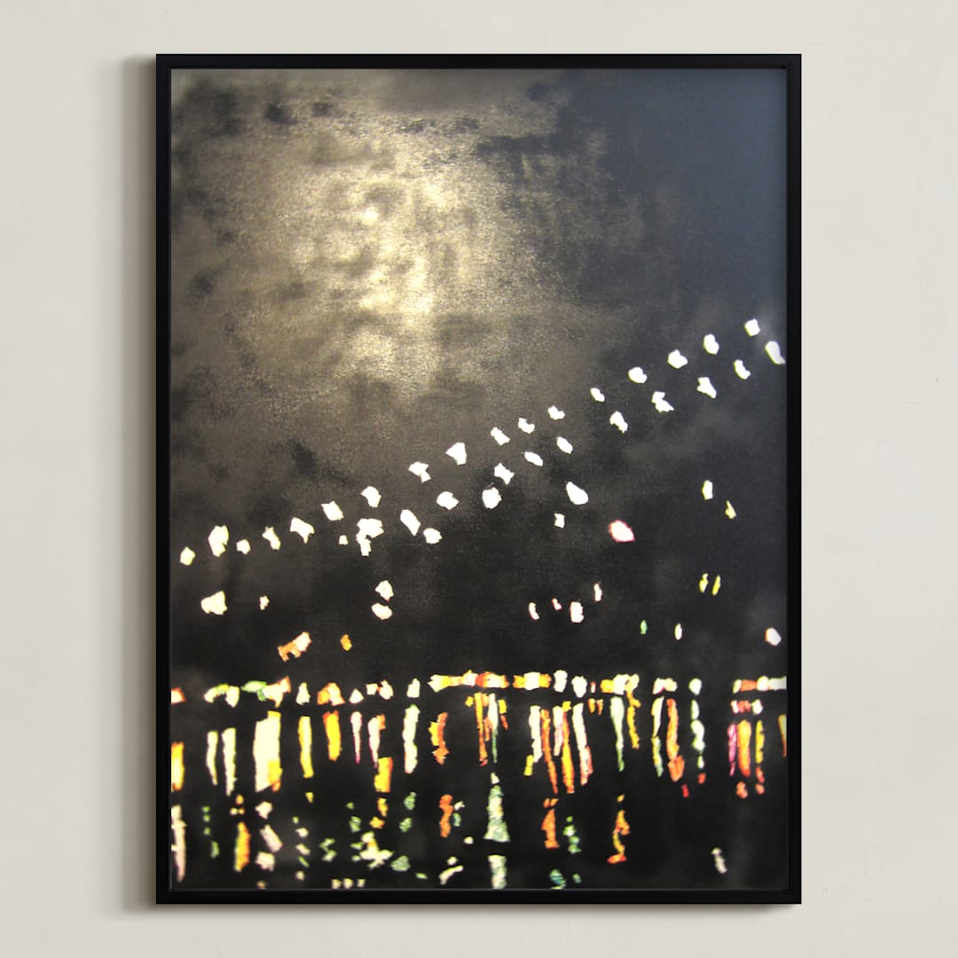 "Down Under the Brooklyn Bridge" - Art Print in Warm Hues by JaxRobyn - Framed