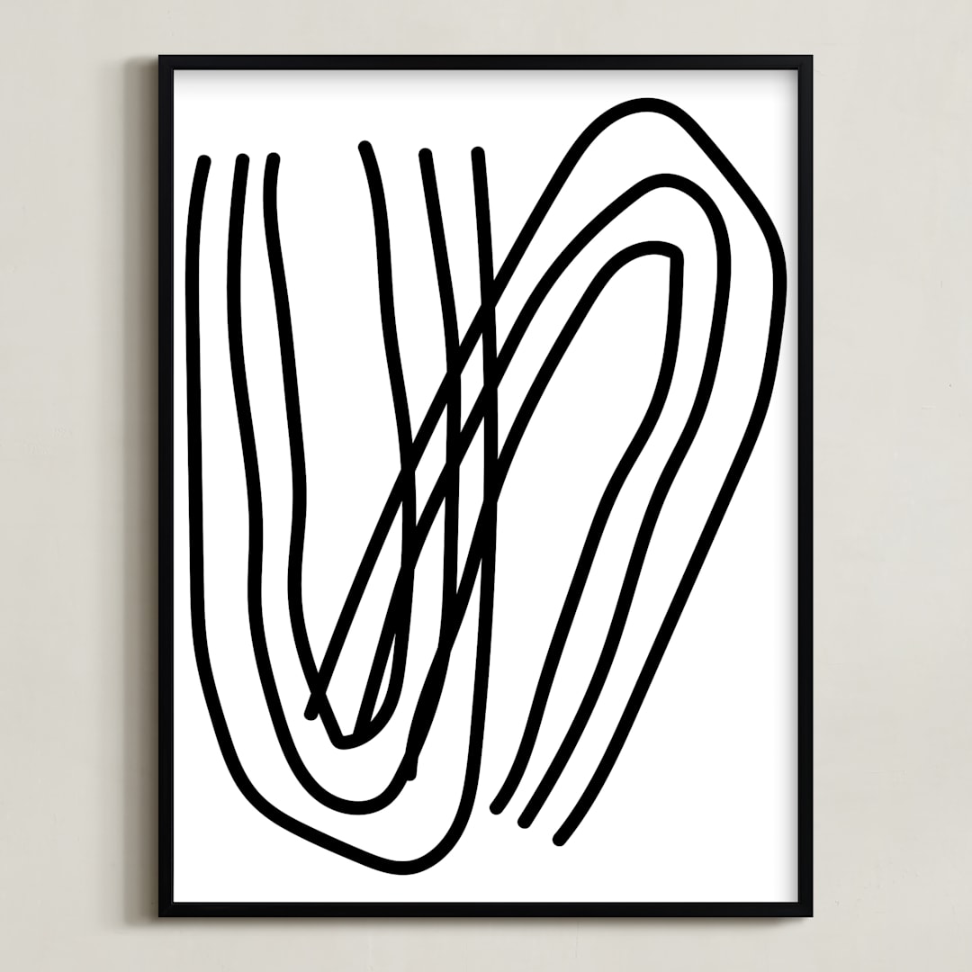 "A Bend in the Road" - Art Print in Snow by Kisco Print Shop - Framed