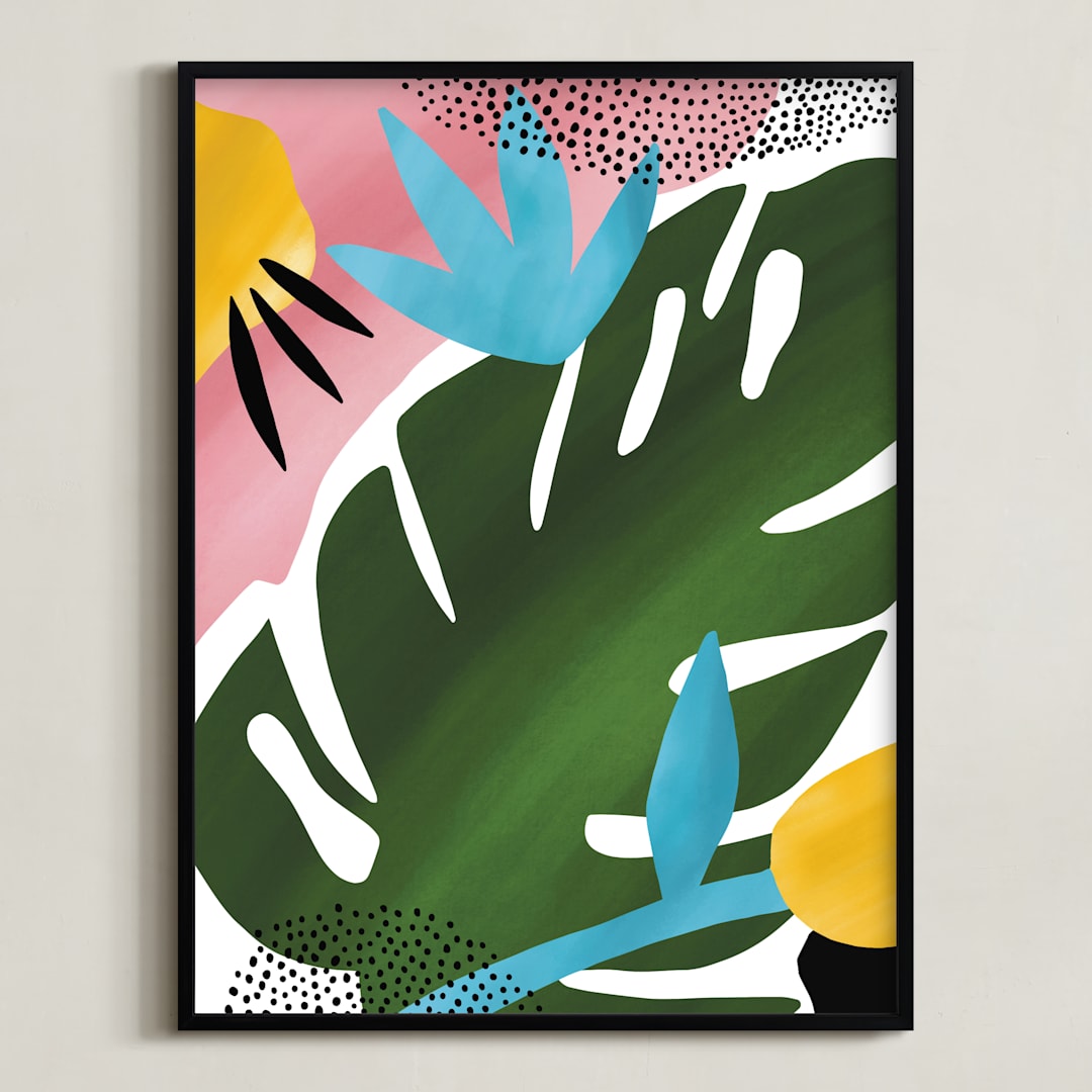 "Tropical Palm" - Art Print in Emerald by Jessica Corliss - Framed