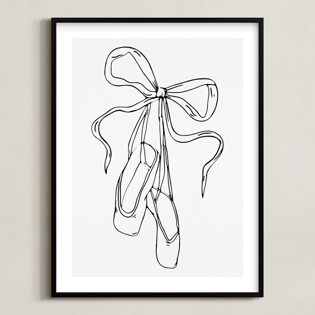 "Dancing Shoes" - Art Print in Starling Black by Nicole Simms - Framed