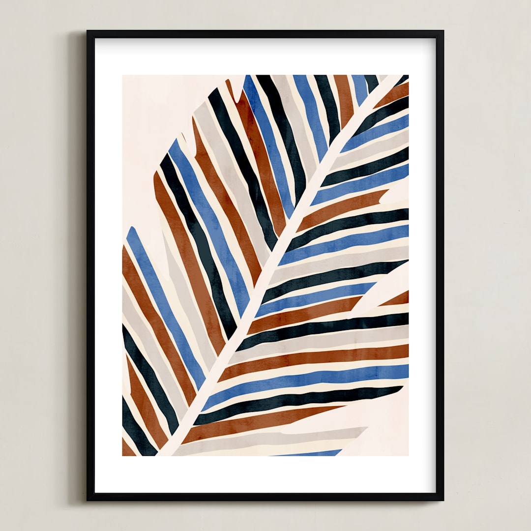 "Abstract Palm Leaf" - Art Print in Cinnamon by Iveta Angelova - Framed