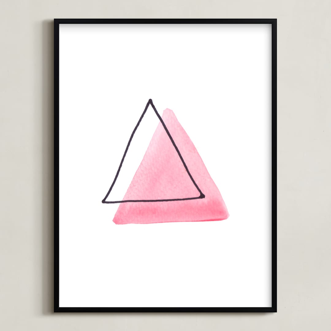 "Pink Ghost" - Art Print in Deep Pink by Vanessa Rossi Design - Framed