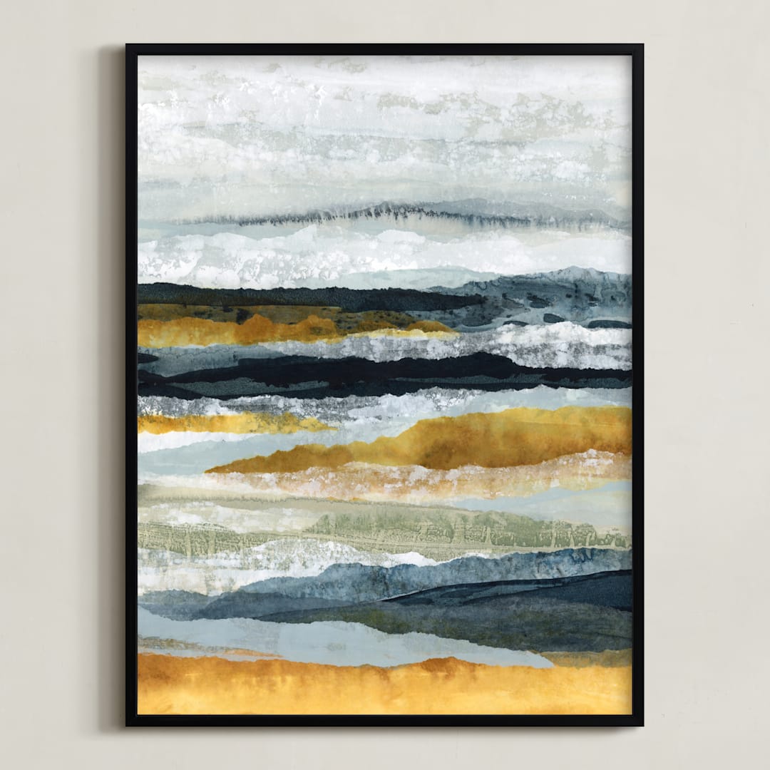 "Golden Coast II" - Art Print in Marigold by Lara Eckerman - Framed