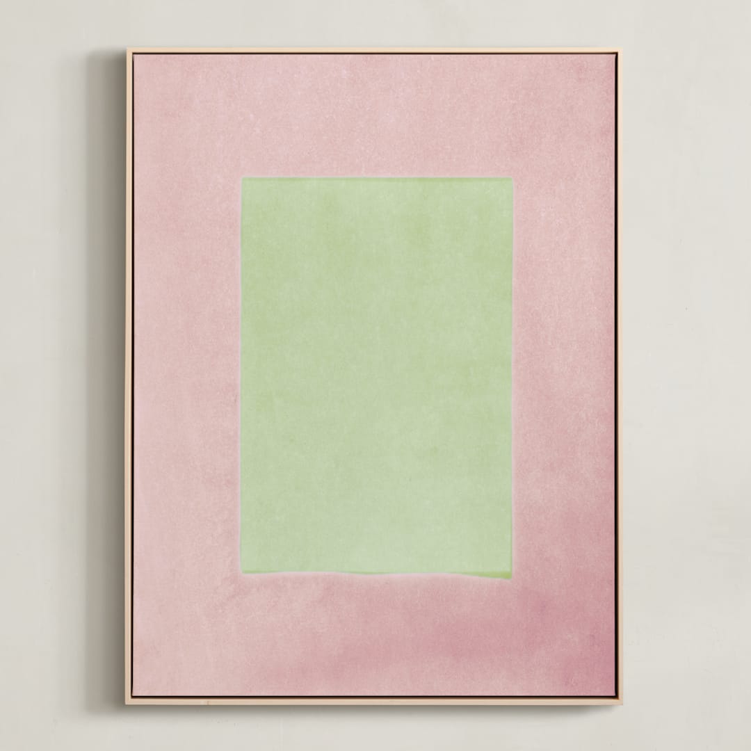 "Playground III" - Art Print in blush by Kamala Nahas - Framed Canvas