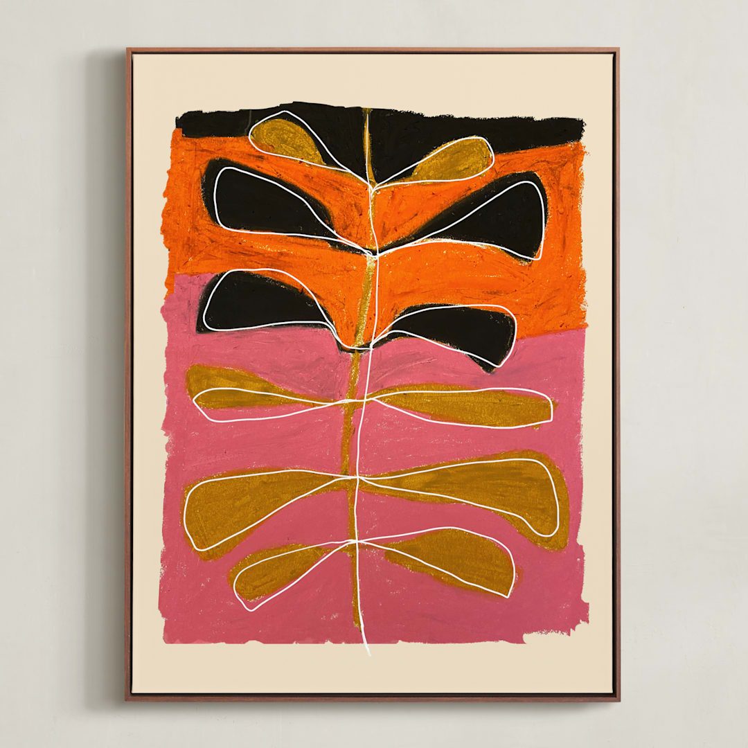 "Underground Opera" - Art Print in Rosebud by Deborah Velasquez - Framed Canvas