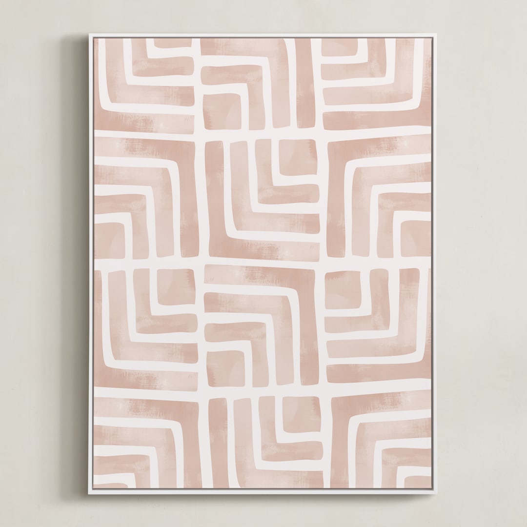 "Painted Geo" - Art Print in Sand by Iveta Angelova - Framed Canvas