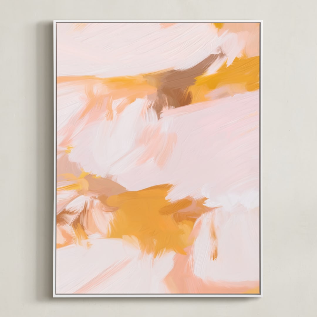 "Marigolds No.2" - Art Print in Marigold Orange by Parima Studio - Framed Canvas
