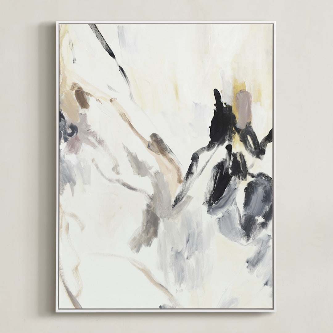 "In France I" - Art Print in creme by Svitlana Martynjuk - Framed Canvas