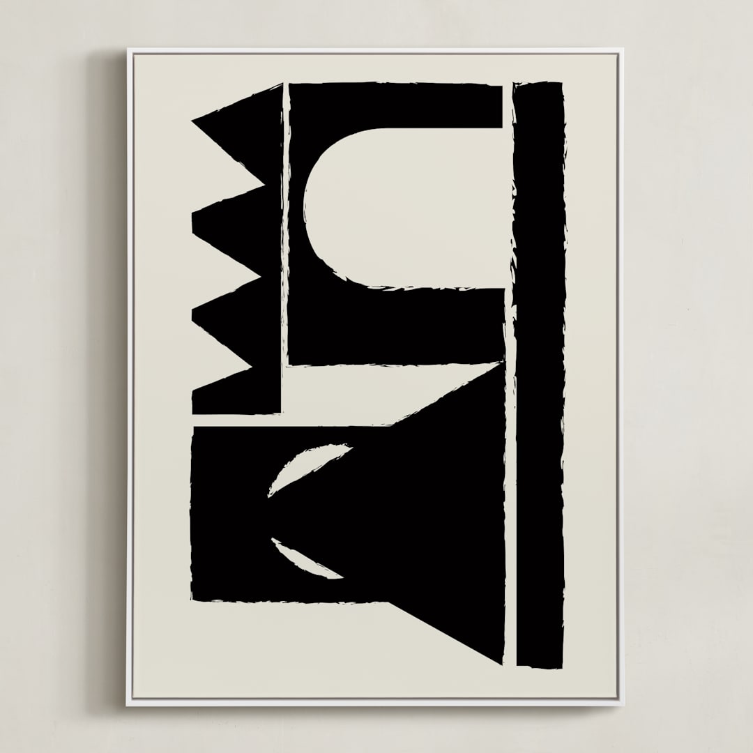 "Paper collage" - Art Print in Blackish by Stefania Copertini - Framed Canvas