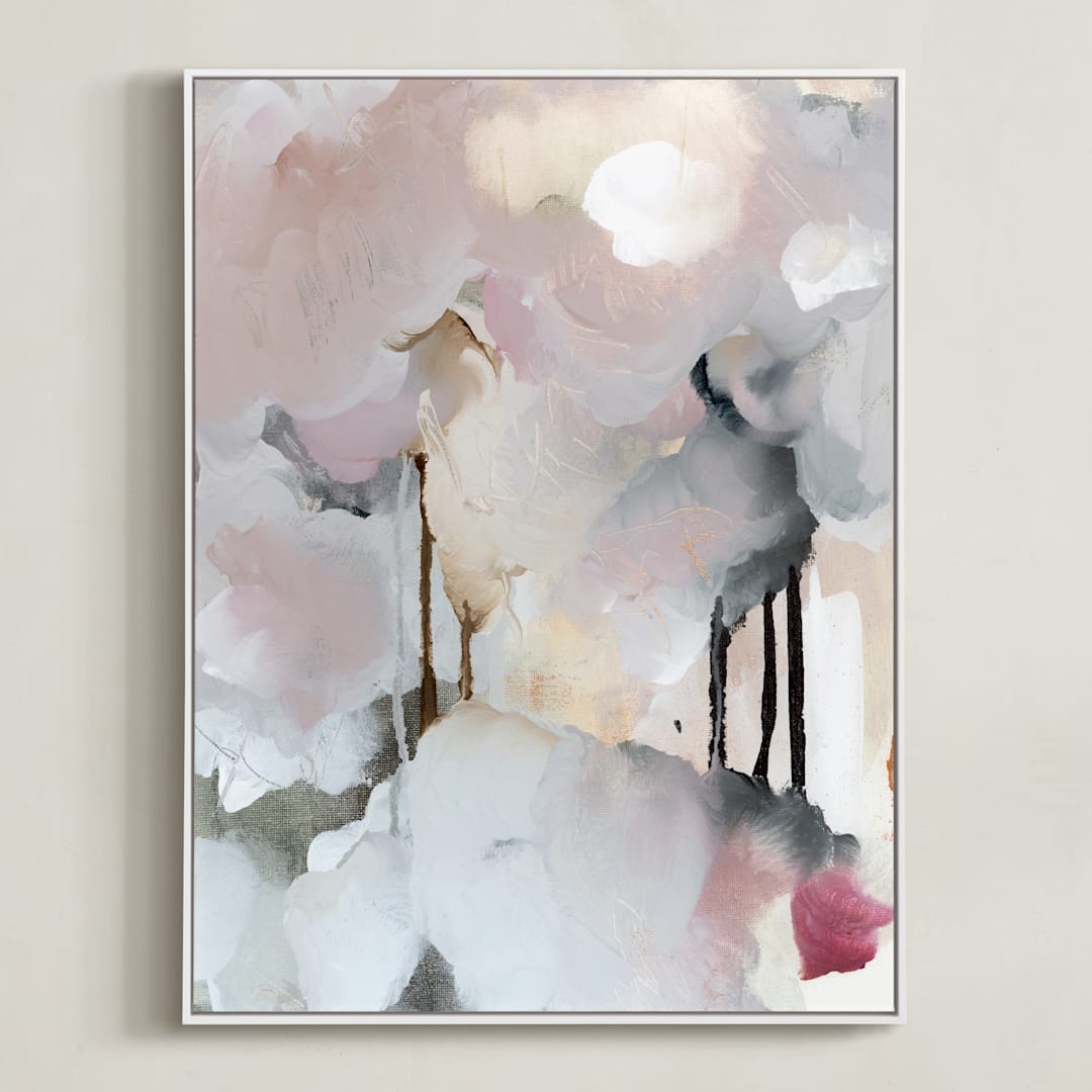 "be loved II" - Art Print in Blush by Lindsay Megahed - Framed Canvas