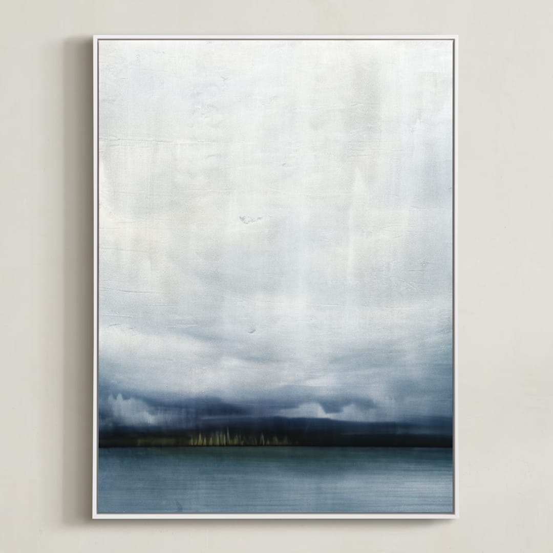 "Distant Light" - Art Print in misty morn by Brian Sostrom - Framed Canvas