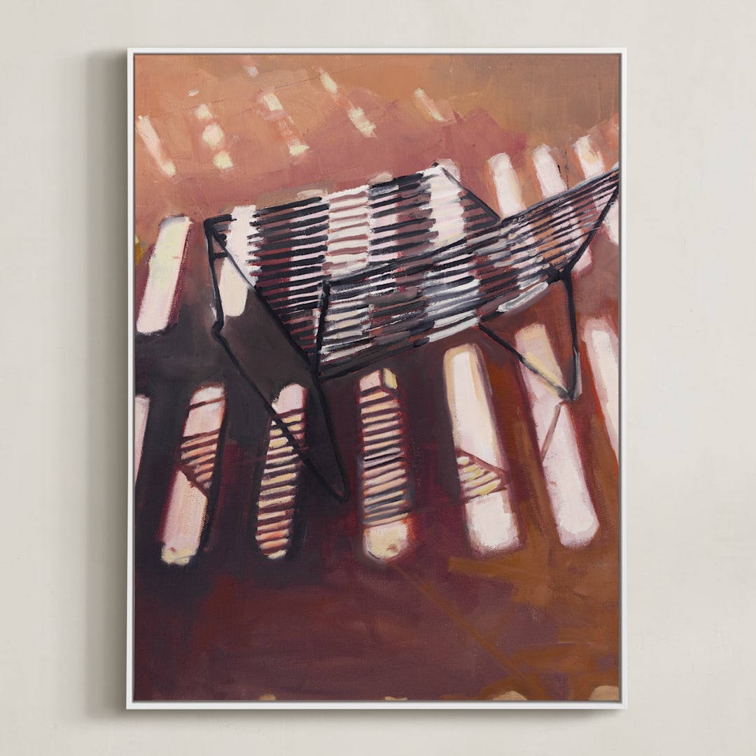 "Chair from my Childhood II" - Art Print in Pink Light by Caitlin Winner - Framed Canvas