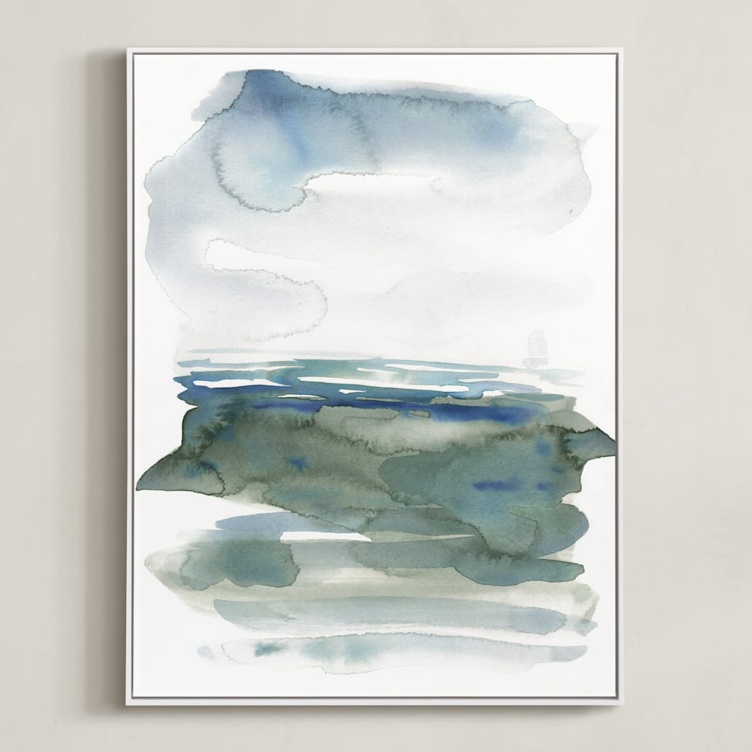 "ocean landscape" - Art Print in sea green by Kelly Witmer - Framed Canvas